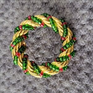 Gold and Green Nature Inspired Brooch